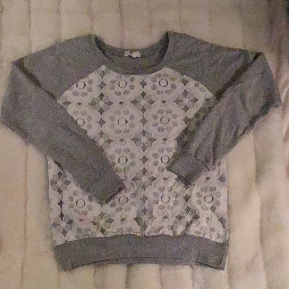 Lace front sweatshirt